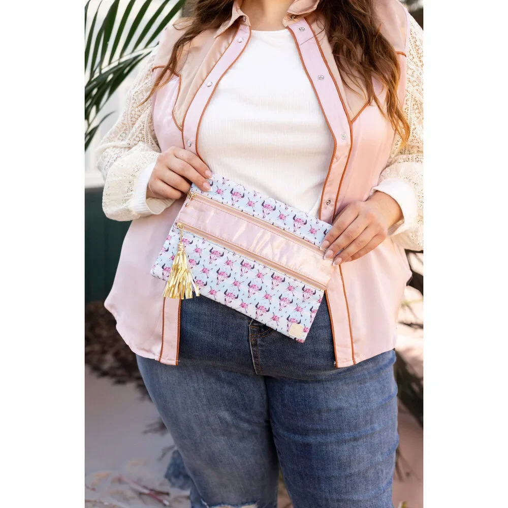 Rodeo Queen Double Zipper Clutch Multi Purpose Bag